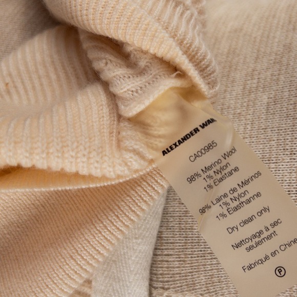NWT Alexander Wang Merino Wool One-Shoulder Rib-Knit Pullover Sweater Snap XS - Picture 9 of 9